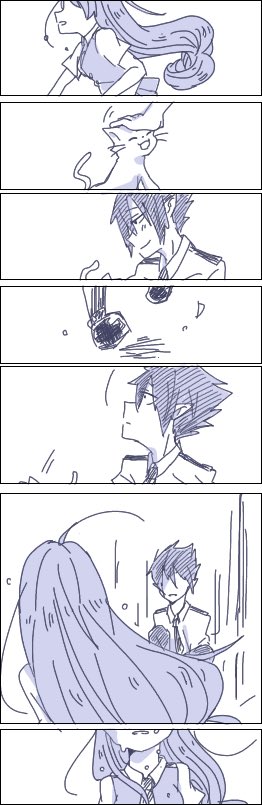 泣いているねじれちゃんと励ます環くん。 (環ねじ) 