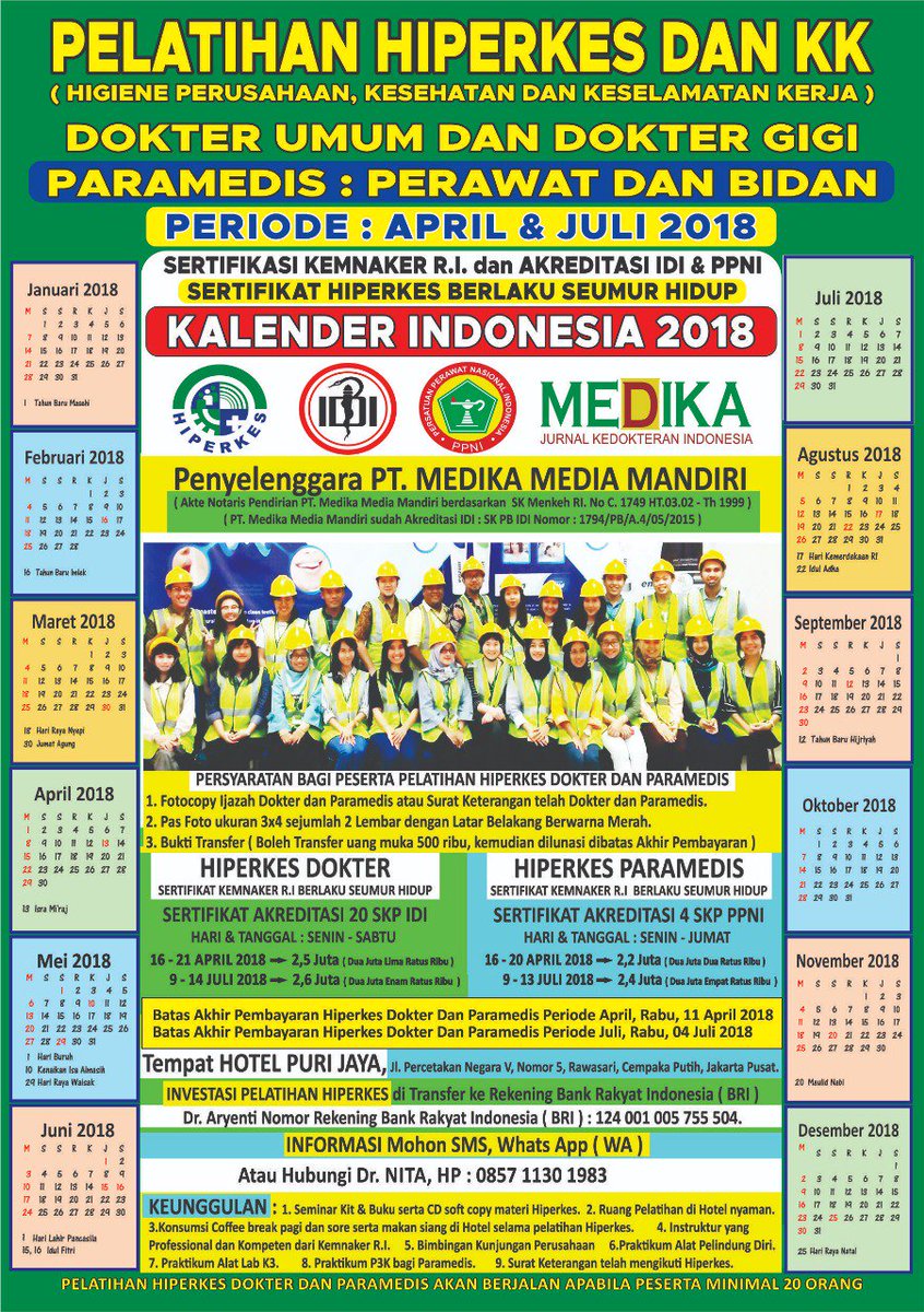 Jadwal pelatihan hiperkes Updated,  #infoseminardokter #infoseminarperawat #hiperkes  #hiperkesjakarta #hiperkesdokter #hiperkesparamedis #hiperkesperawat #hiperkesdoktergigi #hiperkesbidan <a href="/PBIDI/">PB IDI</a> <a href="/PERAWATPPNI/">PPNI-INDONESIA</a> <a href="/ibi/">bingen</a>