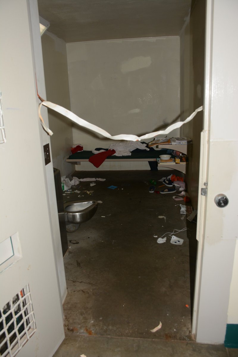 spencerwoodman's tweet photo. Ever seen what solitary confinement looks like for ICE's immigrant detainees?

ICE contractor CoreCivic denies using it altogether but then refused to release any photos of its isolation cells. So I obtained these from a Georgia state police investigation into a detainee suicide https://t.co/dVgu1p6VEy