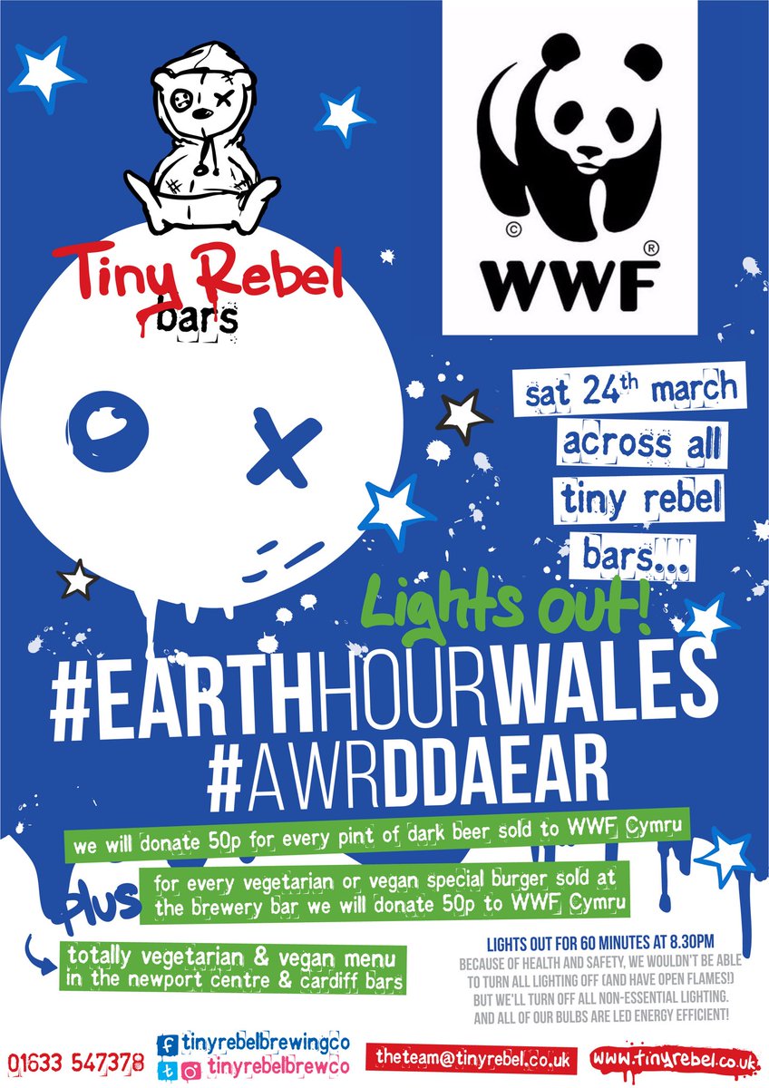 We’re taking part in Earth Hour! 🌍 @WWFCymru #EarthHourWales #AwrDdaear