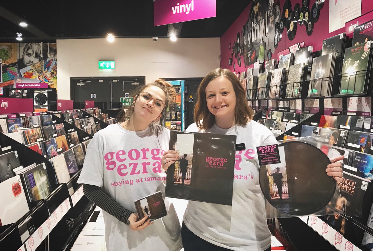 hmvGuildford's tweet photo. @george_ezra #stayingattamaras #album is out now on CD and Vinyl with a #LimitedEditionPictureDisc ๐โค๏ธ #georgeezra https://t.co/UcNM5oE9kn