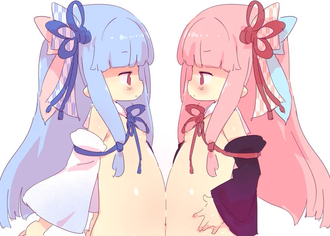 おなかくっつけあいっこ姉妹 