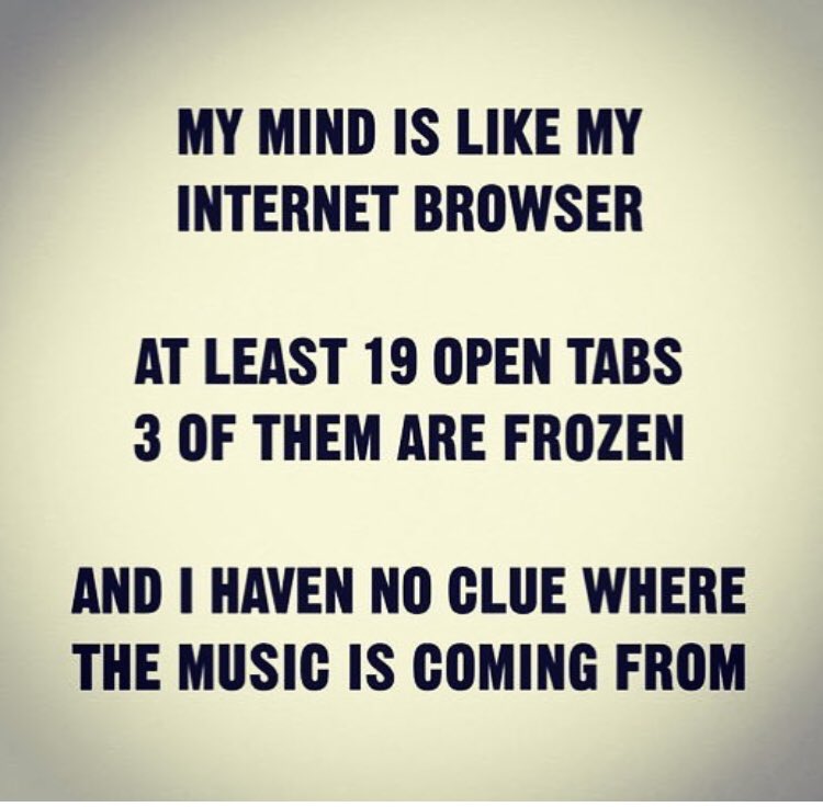 Melissa35158868's tweet photo. I can so relate these days! #mymind #sofull #nospaceleft https://t.co/hpFKoRyBvn