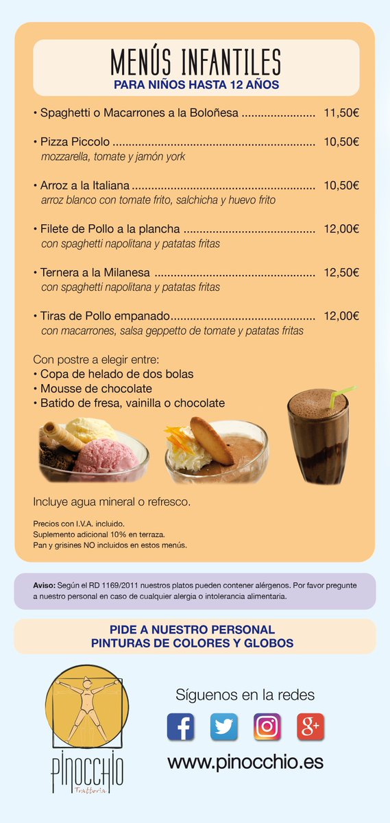PinocchioMadrid's tweet photo. #FelizFinDeSemana ¡Ya es viernes! Y queda un fin de semana muy largo por delante. ¿Quieres un plan en #familia? Ven con los más pequeños de la casa a probar nuestro nuevo menú infantil con platos especiales que les encantan.
#menuinfantil #niños #Madrid #planenfamilia #comida10 https://t.co/bK6Len8dB0