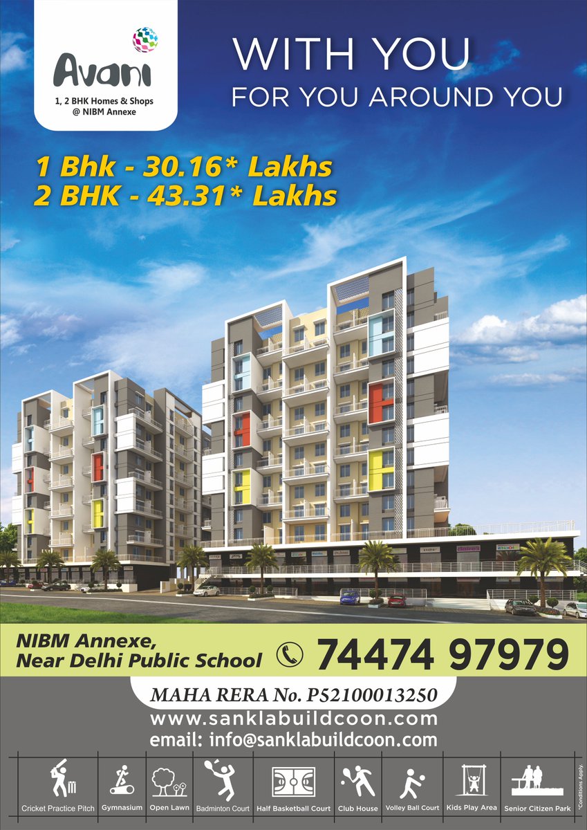 sankla9922's tweet photo. Available with all life enabling #amenities and facilities available in #Avni #NIBMAnnexe Near #Delhipublicschool #Pune #buildersinpune #sanklabuildcoon, now opens for #booking for #1bhk #2bhk Homes.
for more details click-https://t.co/msCunnfNjH https://t.co/eNLrwel6Eo