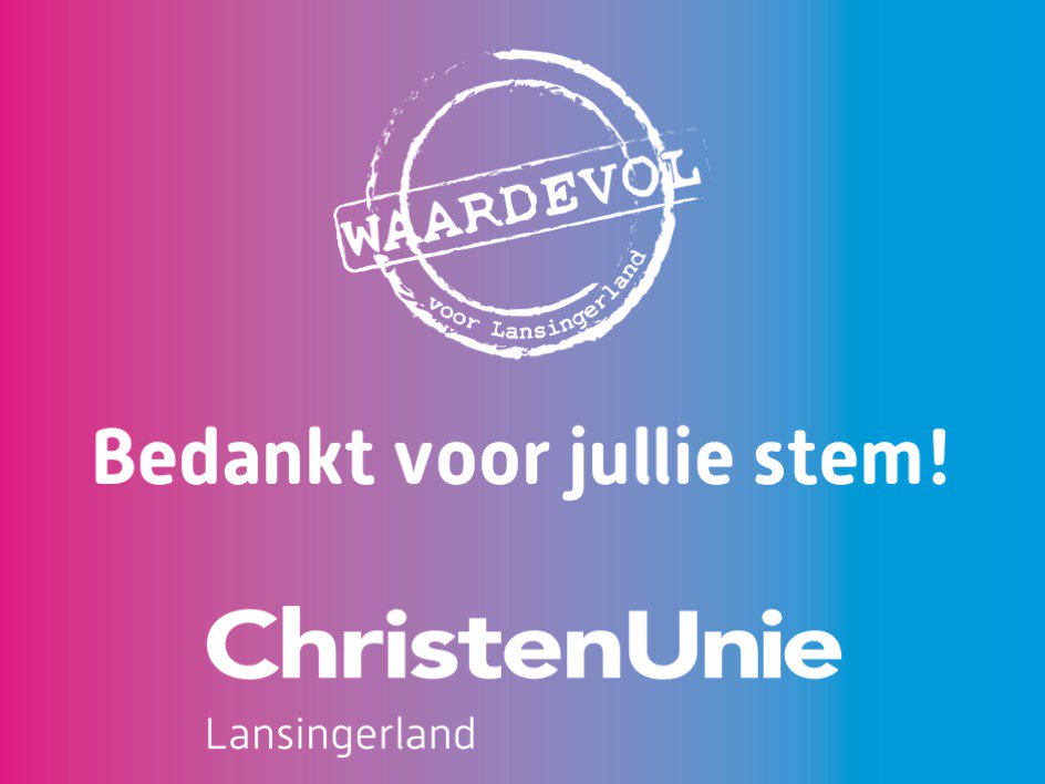 Wauw, 237 Lansingerlanders kleurden afgelopen woensdag het hokje naast mijn naam rood! Dankbaar dat ik me ook in de komende vier jaar namens <a href="/CULansingerland/">ChristenUnie Lansingerland</a> in de raad mag inzetten voor alles wat Waardevol is voor Lansingerland!