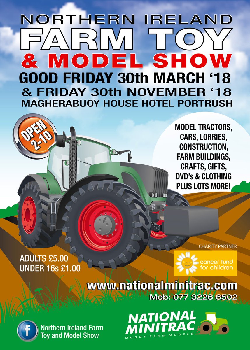 Muddyfarm Models (@minitrac) on Twitter photo Win a main course carvery for 4, a tractor and free family entry to N Ireland Farm Toy & Model Show <a href="/Magherabuoy_HH/">Magherabuoy Hotel</a> Good Friday 30 March. Visit facebook.com/FarmToysandMod… Prize to be availed of at Show. <a href="/TourismIreland/">Tourism Ireland</a> <a href="/NITouristBoard/">Tourism NI</a> Win a main course carvery for 4, a tractor and free family entry to N Ireland Farm Toy & Model Show <a href="/Magherabuoy_HH/">Magherabuoy Hotel</a> Good Friday 30 March. Visit facebook.com/FarmToysandMod… Prize to be availed of at Show. <a href="/TourismIreland/">Tourism Ireland</a> <a href="/NITouristBoard/">Tourism NI</a>