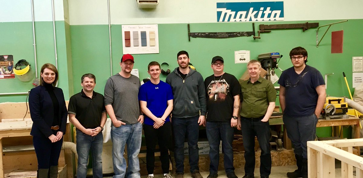 NLCA1's tweet photo. Thank you to the @AcademyCanada Carpentry students for the phenomenal job in development of the decor for our event!  Thank you for volunteering!! #WeBuildNL @JamesLoder1969 https://t.co/TmpydaIYZB