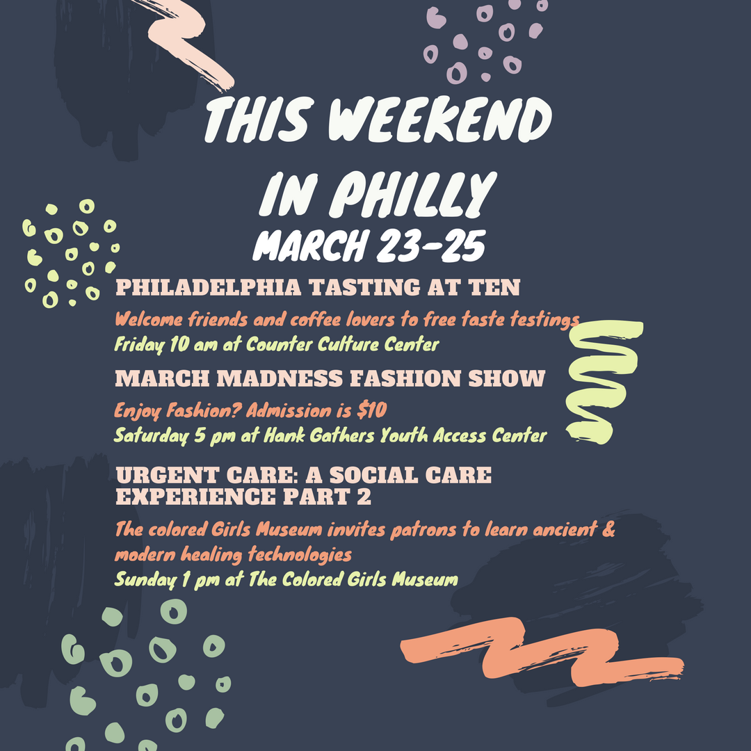 TUJWhite's tweet photo. Who doesn't like free coffee @ the Counter Culture Center? If your into fashion there will be a fashion show @ the Hank Gathers Youth Action Center! If you would like to learn modern &amp; ancient healing techniques check out The Colored Girls Museum! #ThisWeekendInPhilly https://t.co/cPUXq2inQv