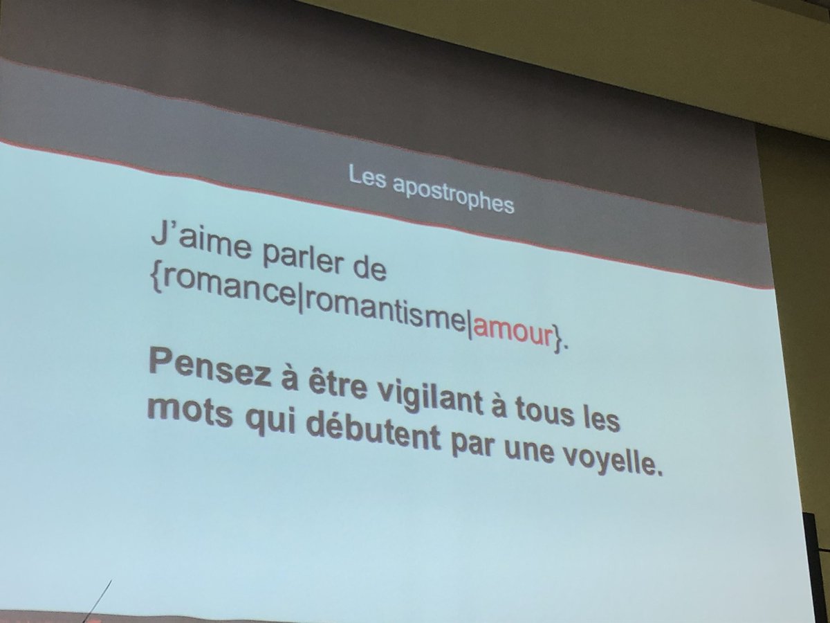 xavfun's tweet photo. Quand @OrianeRenePerez parle d’amour je fonds... RT @seocamp: #masterspin attention aux apostrophes avec les mots qui débutent par une voyelle #SEOcamp https://t.co/j8VnylIUHu