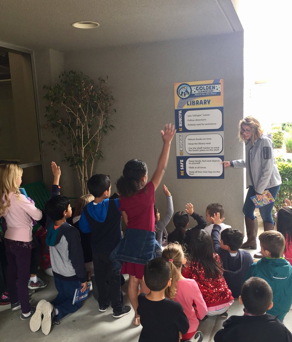 JohnLGolden's tweet photo. First graders in Mrs. Weeks’ class learning about library expectations and PBIS. https://t.co/VHGzZuwIMI