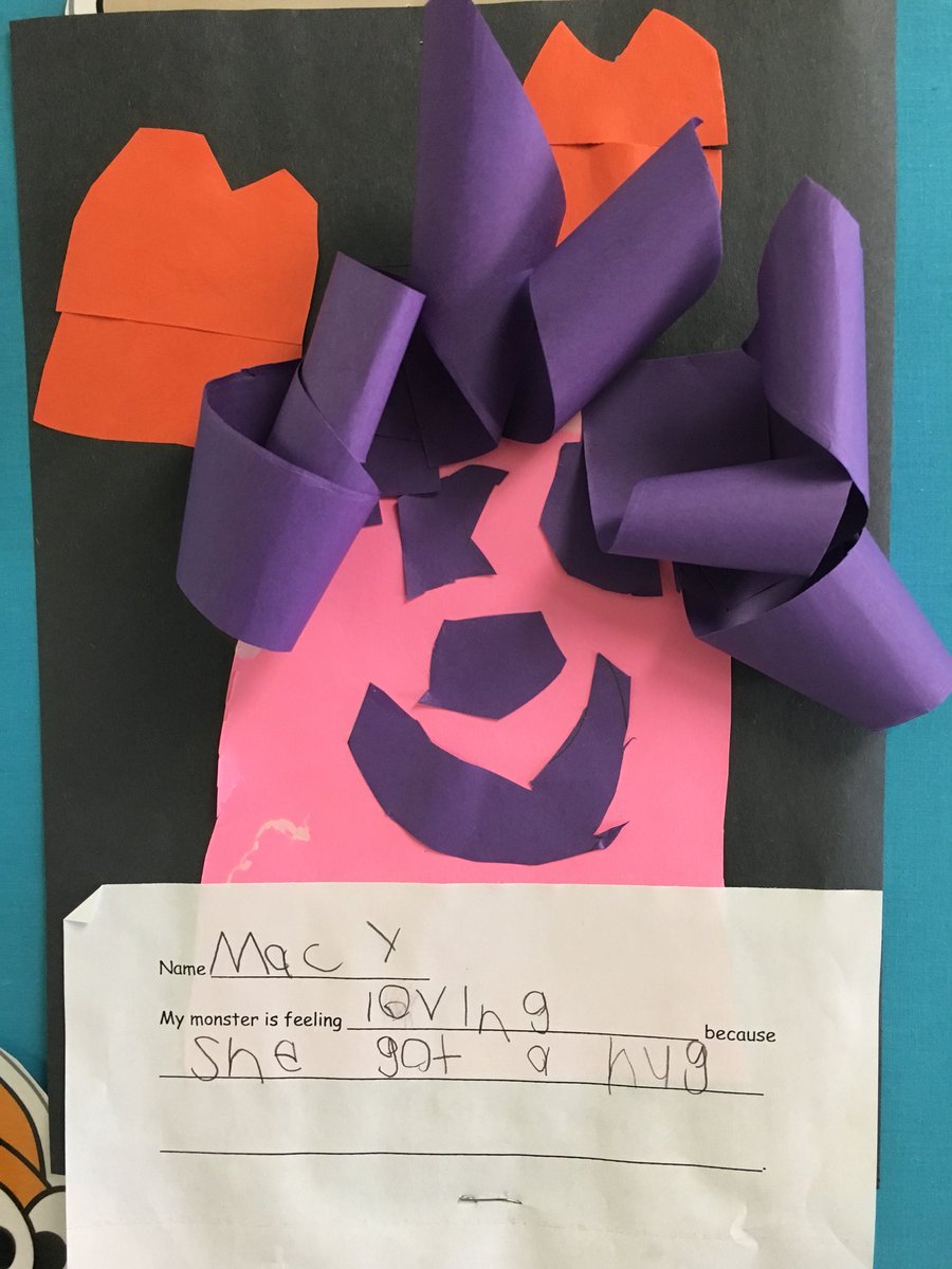 K students created and wrote about monsters.  Look how well they are stretching out their words!