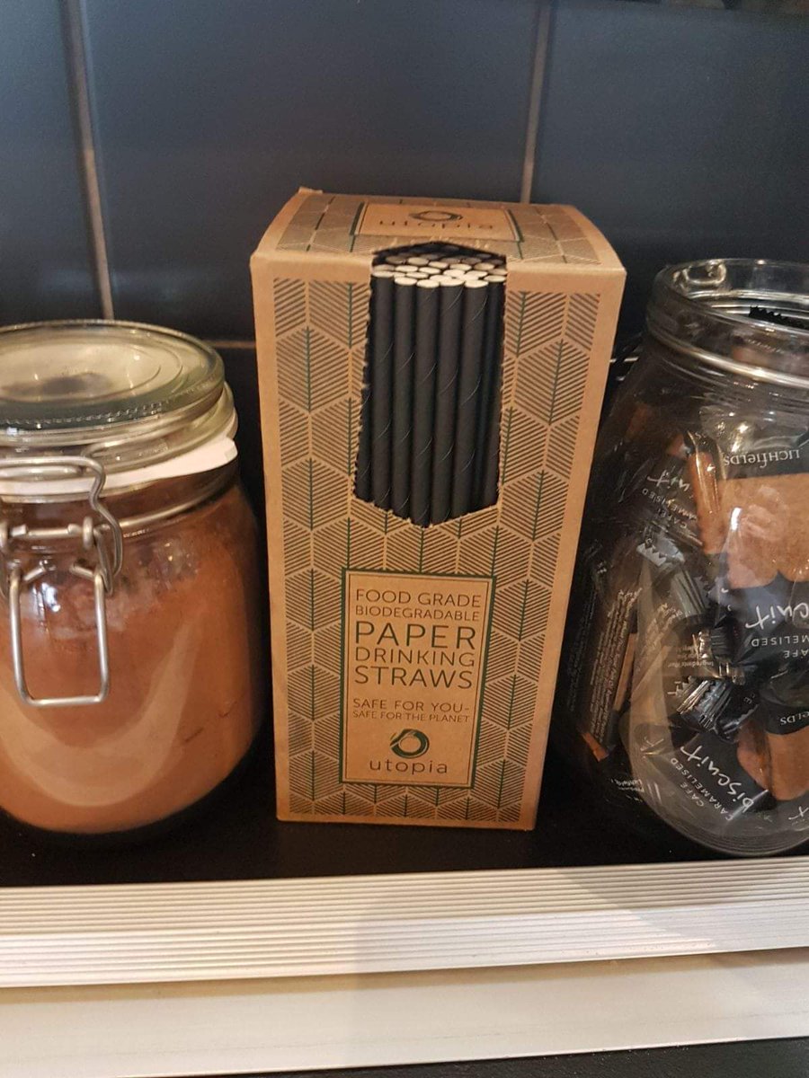 wastenotpop's tweet photo. I've been sent this photo by @TillyHawkins. She works @S17Coffeeshop & Bistro and inspired them to be more eco conscious, they now use paper straws!! Every one of us can make a difference, so don't be afraid to share your ideas and passion!
#wastenot #ecocafe #smallripples https://t.co/ueoRTJ09Uk