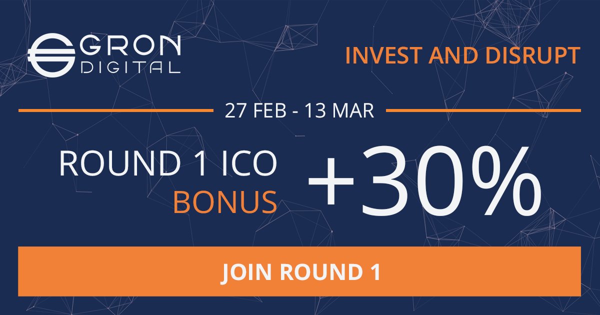 GronDigital's tweet image. 💰💥 Get your GRO Tokens and +30% Bonus Tokens Invest and Disrupt and be part of a new way of living #TokenSale crowdsale.grondigital.com  #ICO #Blockchain #Cryptocurrency #JoinUs #Contribute #Entrepreneur #ETH #Bitcoin