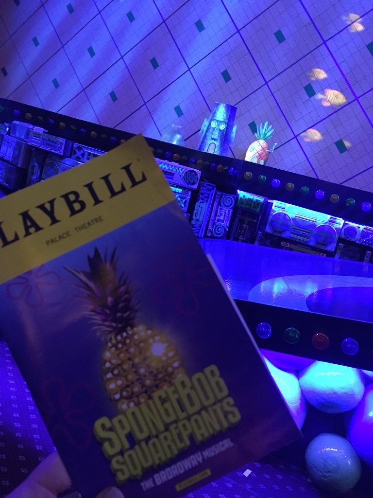 Georgew85's tweet photo. Great fun seeing @SpongeBobBway last night. Tickets booked 30 mins before and huge thanks to the box office staff for amazing seats! #shownumber1 #nyc #broadway https://t.co/RvfaICsTJf