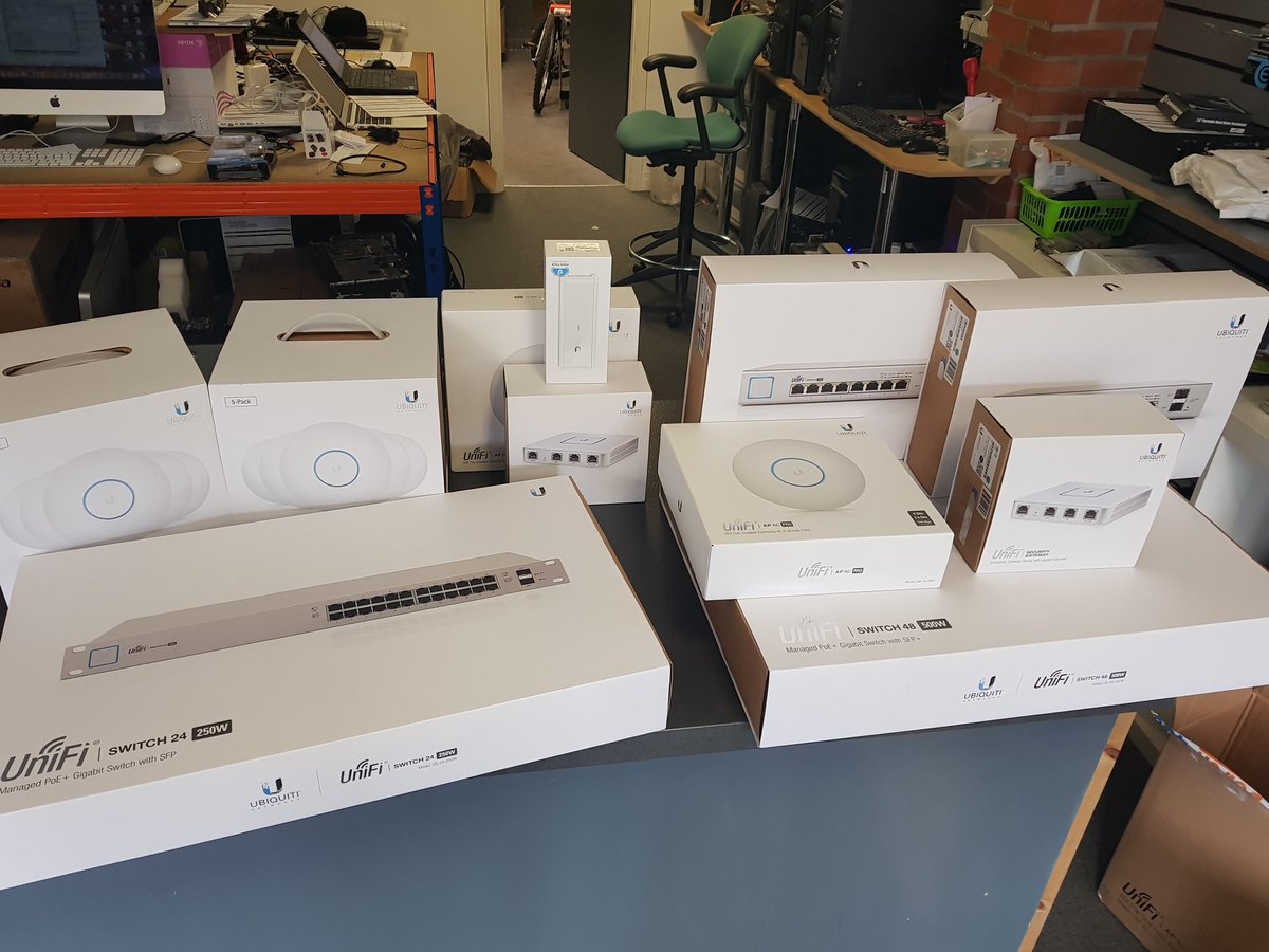 dradis22's tweet image. Is it @ubnt day? It's @ubnt day. New hotel installation next week. Now to configure these bad boys.
