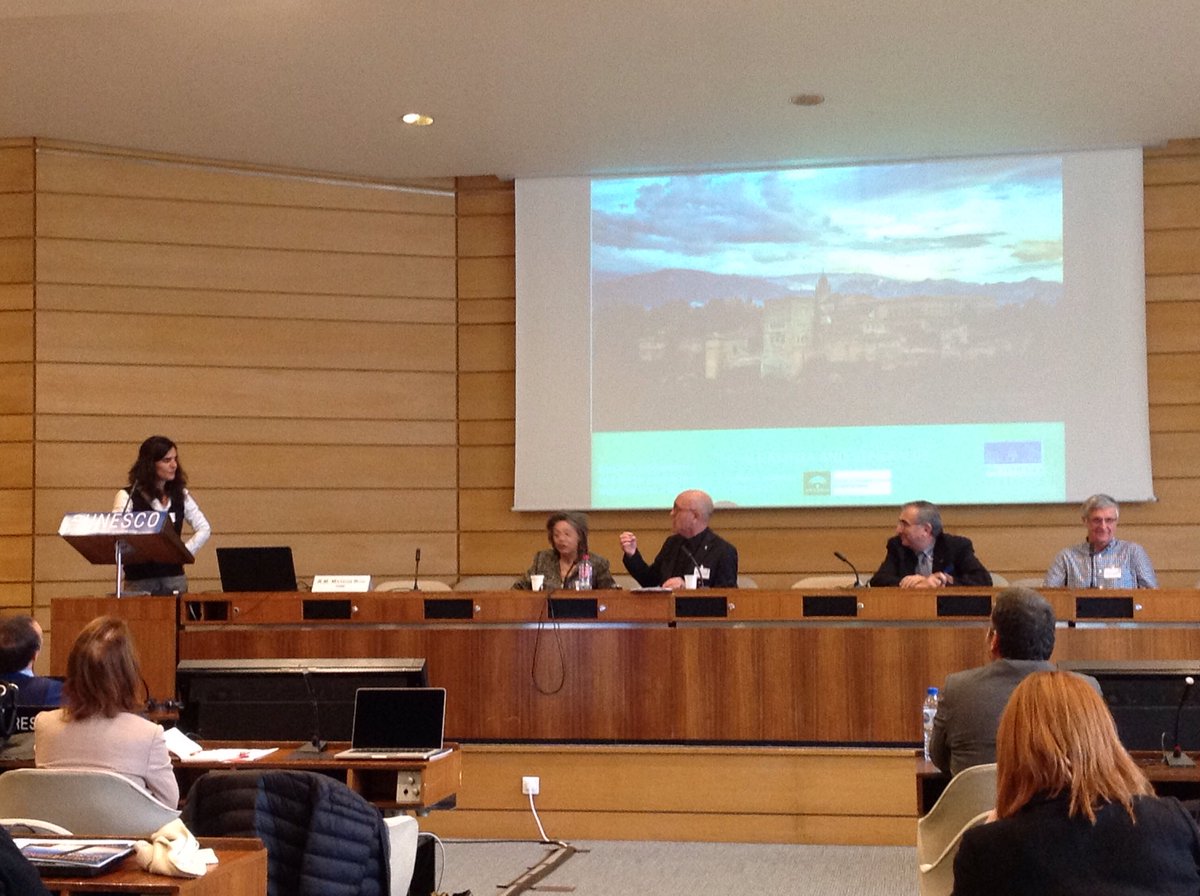 PROTHEGO's tweet photo. Catuxa Novo Estebanez, manager of the UNESCO Alhambra World Heritage Site in Spain, explains her work in mitigating the site from geohazards @PROTHEGO dissemination event #CulturalHeritage #geohazards https://t.co/1VnILDG75O