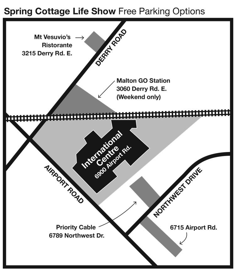 cottagelife's tweet image. Good morning! If you're heading to the Cottage Life show today, please be aware of our overflow free parking options if the the International Centre lots are full👇