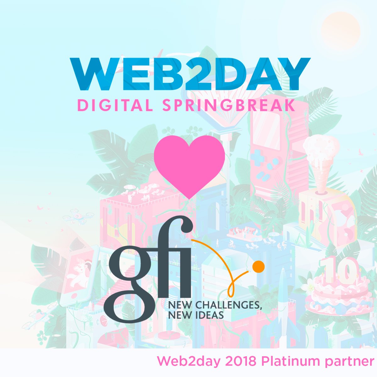 web2day's tweet image. 🦄 @gfiinformatique nous accompagne dans l'aventure de la 10ème édition du #Web2day en tant que partenaire platinum ! Merci pour votre confiance ❤️