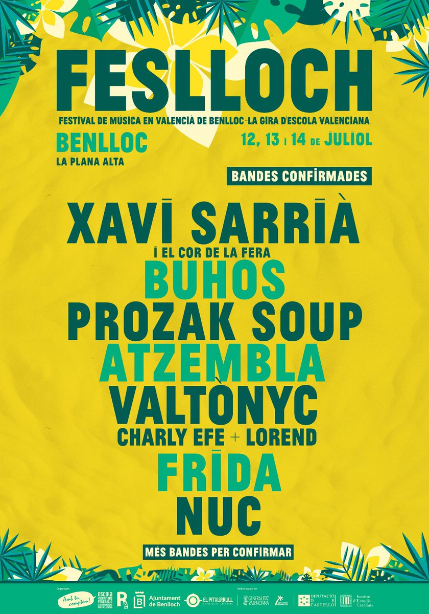 ☀CARTELL: 2n AVANÇAMENT☀
#SORTEIG 3 ABONAMENTS

Per a participar:
☀ Dóna "M'agrada" a aquesta publicació i segueix a @Feslloch.
☀ Fes RT!

No dubtes en apuntar-te al #Feslloch2018!!