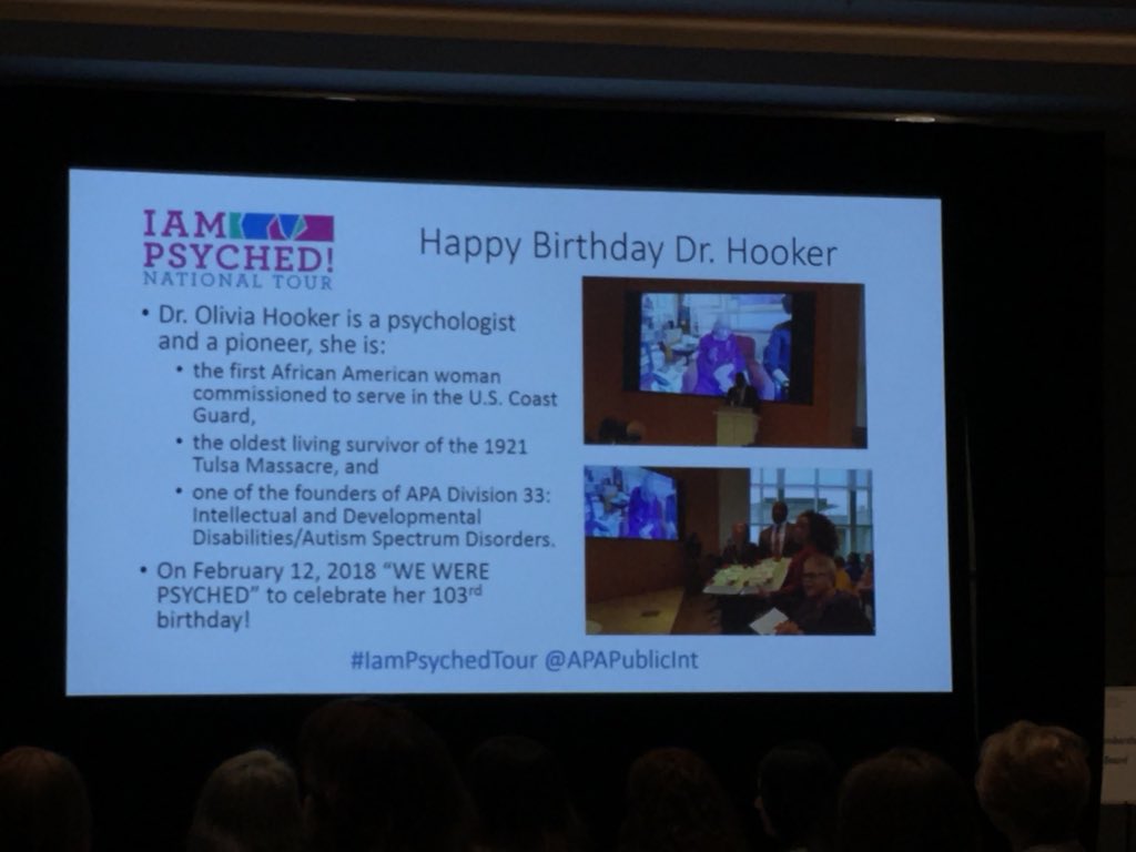 Happy 103 birthday to Dr. Olivia Hooker! #apa #apawomen #iampsyched