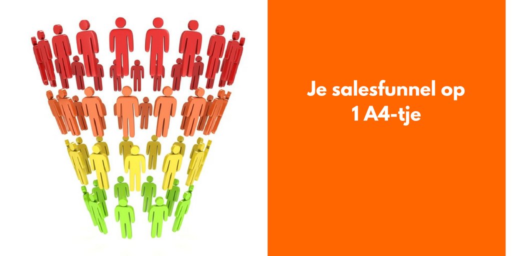 Meer klanten ? Start met een sales funnel

Is dat moeilijk? Nee hoor, ik kan het je op een A4-tje uitleggen.

bit.ly/2tN0xgL