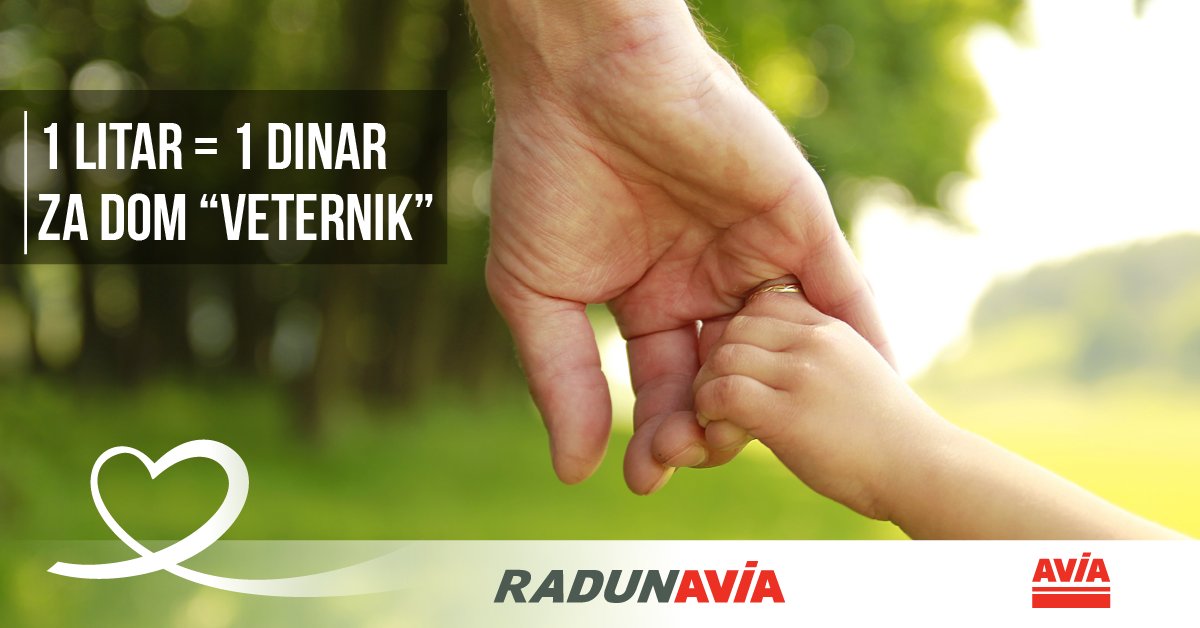 RadunAVIA's tweet photo. Humanitarna akcija "1 litar = 1 dinar za dom "Veternik"

Od svake kupljene litre bilo kog derivata na novootvorenoj Radun AVIA pumpi u VETERNIKU, u periodu 26.03. do 08.04. donirate 1 dinar deci i omladini iz doma "Veternik"! https://t.co/kilwnFov0H