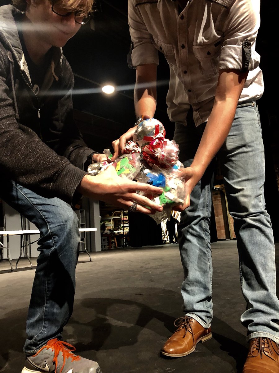 CHSTheatre2's tweet photo. UIL BiDistrict spike tape removal party. #uiloap2018  #zenmomentforocdpeople https://t.co/aWJCxgkkIE