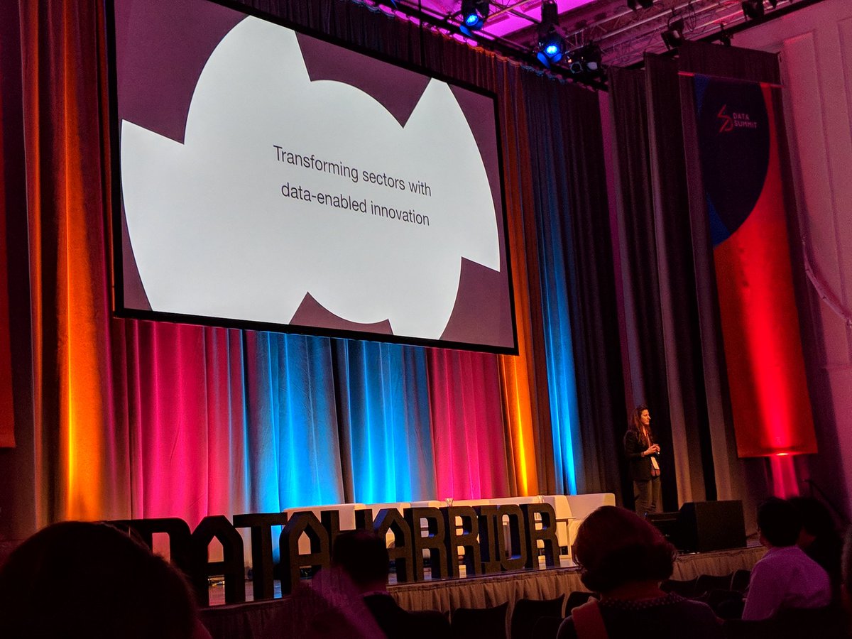 unthank's tweet image. Final session of #DataSummit18 and it is @OrsolaDeMarco talking about Innovation enabled by data. #DataFest18