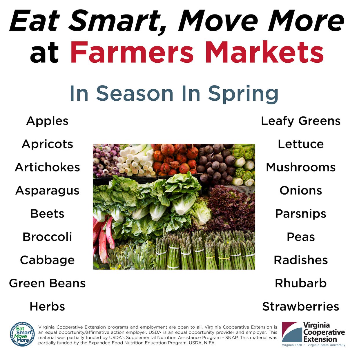 Happy spring! As the weather warms up, spring fruits and veggies will start showing up at your local farmers markets. What spring fruit or veggie is your favorite? #ESMMatFM