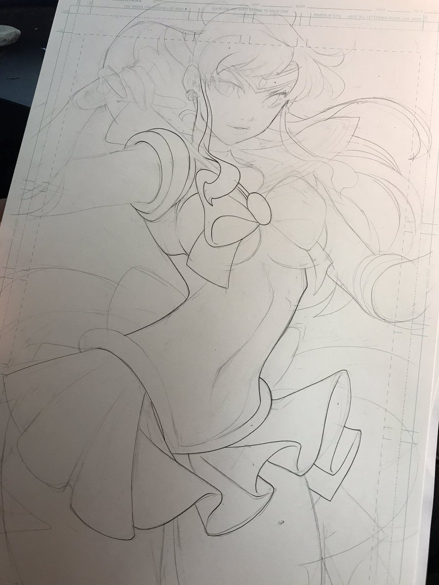 All of my Sailor Moon pieces were sketched out traditionally first #sailorjupiter 