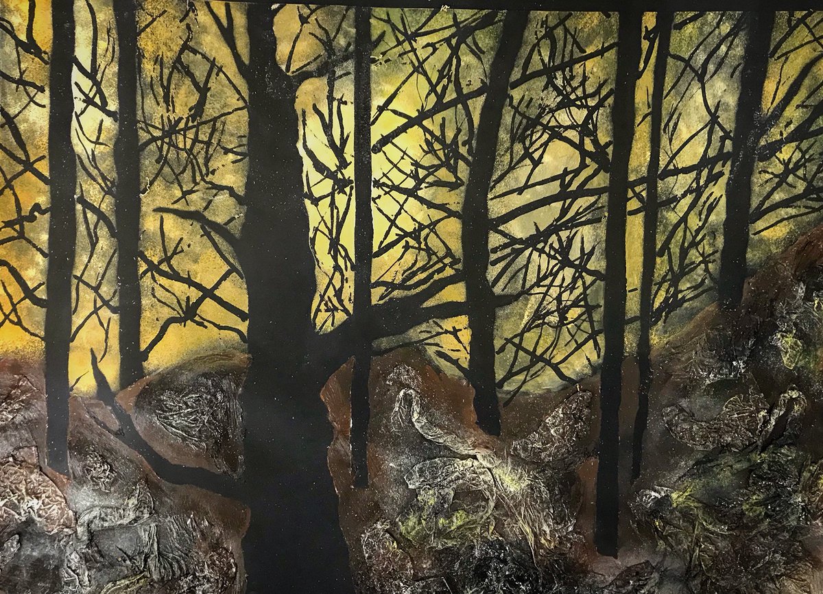 artroomclasses's tweet photo. @NottsArtist inspired painting, using acrylic and masking fluid. Great aged 15 #childrensart https://t.co/jRMgt2WlGy
