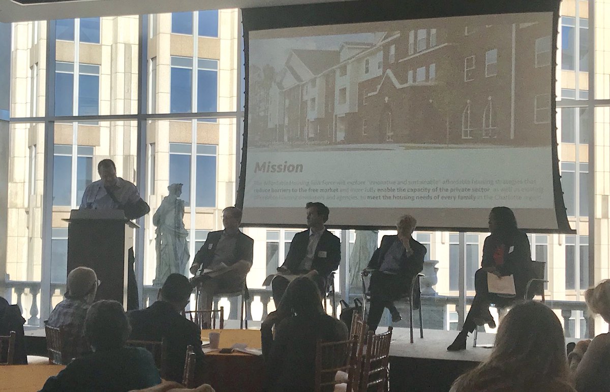 The #EvergreenTeam is a committe of public + private sector leaders who identified BOLD ideas for affordable + workforce housing. We’re fortunate to hear their ideas today! #iseehousing #housingclt