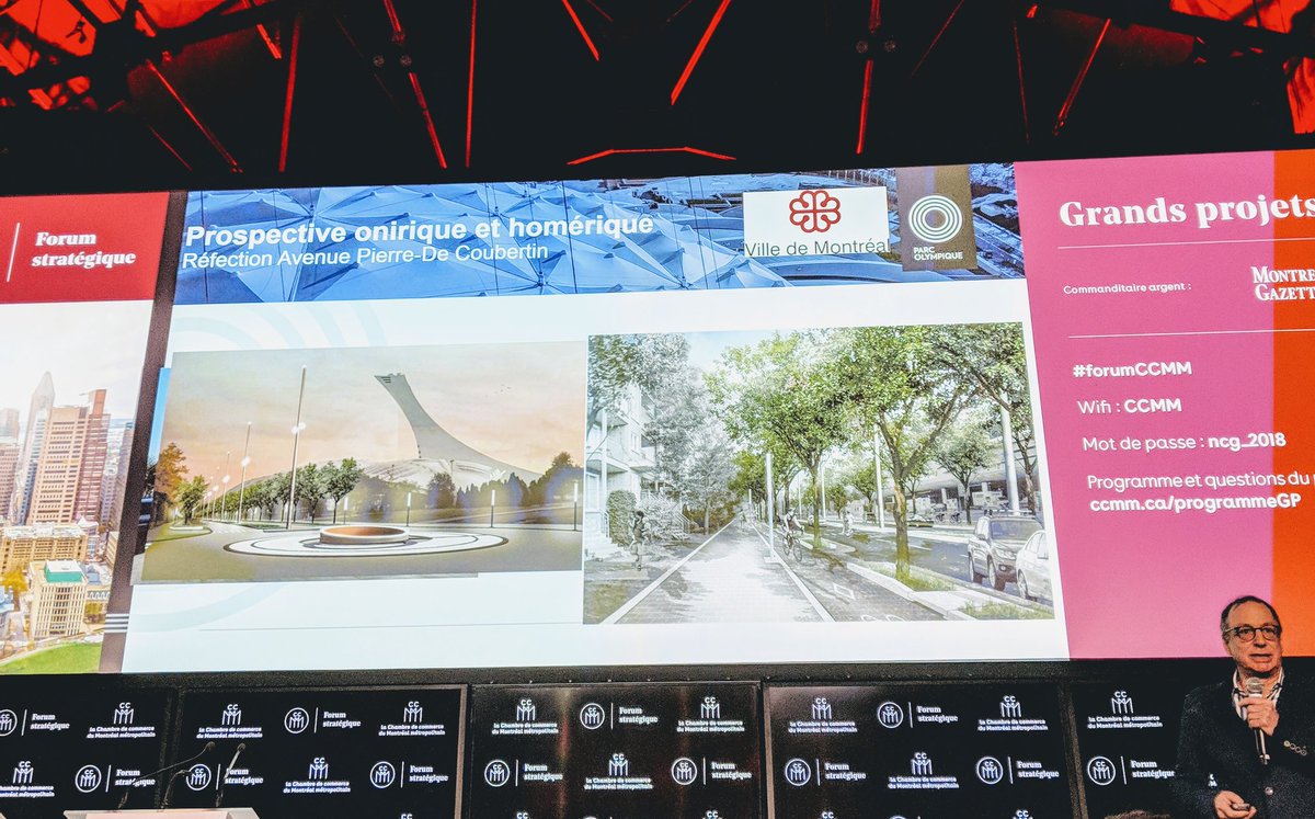 L'avenue Pierre de Coubertin sera réaménagée dans le cadre de la mise en valeur du <a href="/parcolympique/">Parc olympique</a> #ForumCCMM #verdissement #mobilitedurable