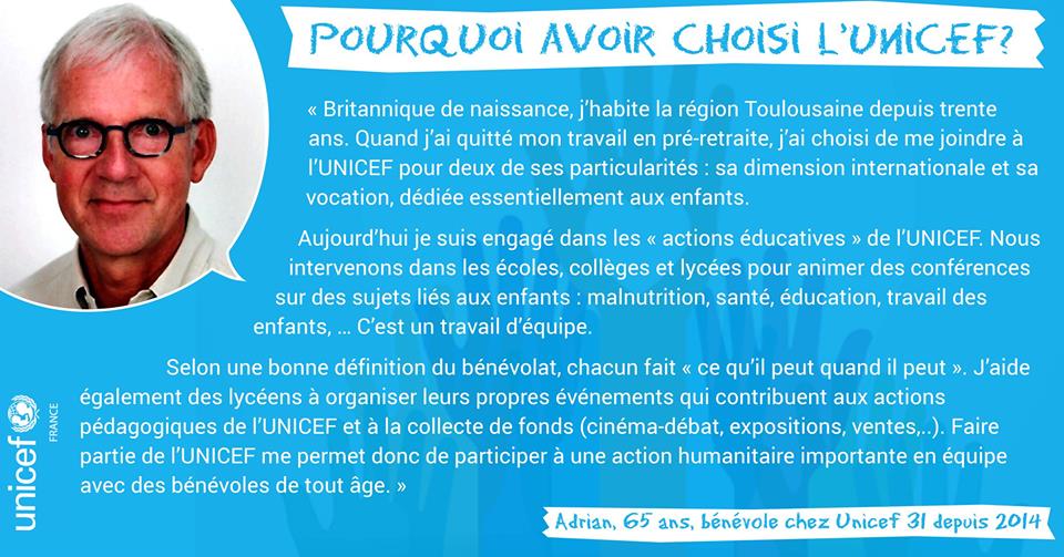 UNICEF31's tweet photo. [ TEMOIGNAGE ] Cette semaine, vous avez le plaisir de découvrir le profil d'Adrian, un exemple d'investissement pour tous 💪
Vous aussi, rejoignez notre belle équipe de bénévoles. On vous attend ;) https://t.co/udSrP2SLGB