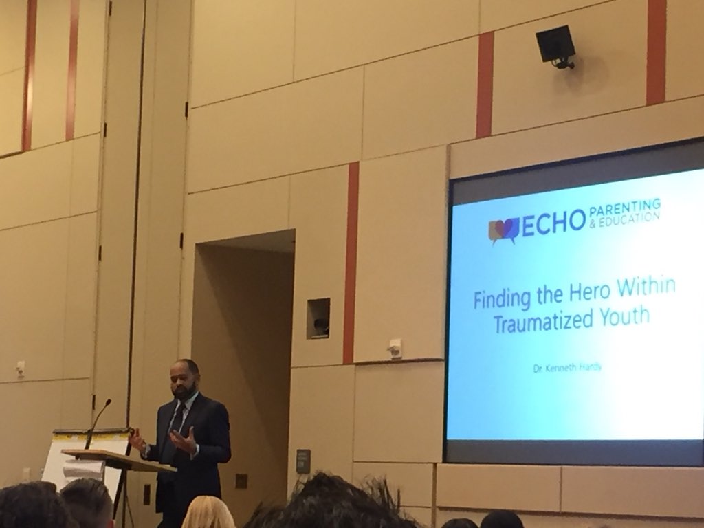MontielFabiola's tweet image. #KennethVHardy speaking about the complexity of the work with troubled youth. “If you know youth is in trouble” #echoconf2018 #TraumaInformed
