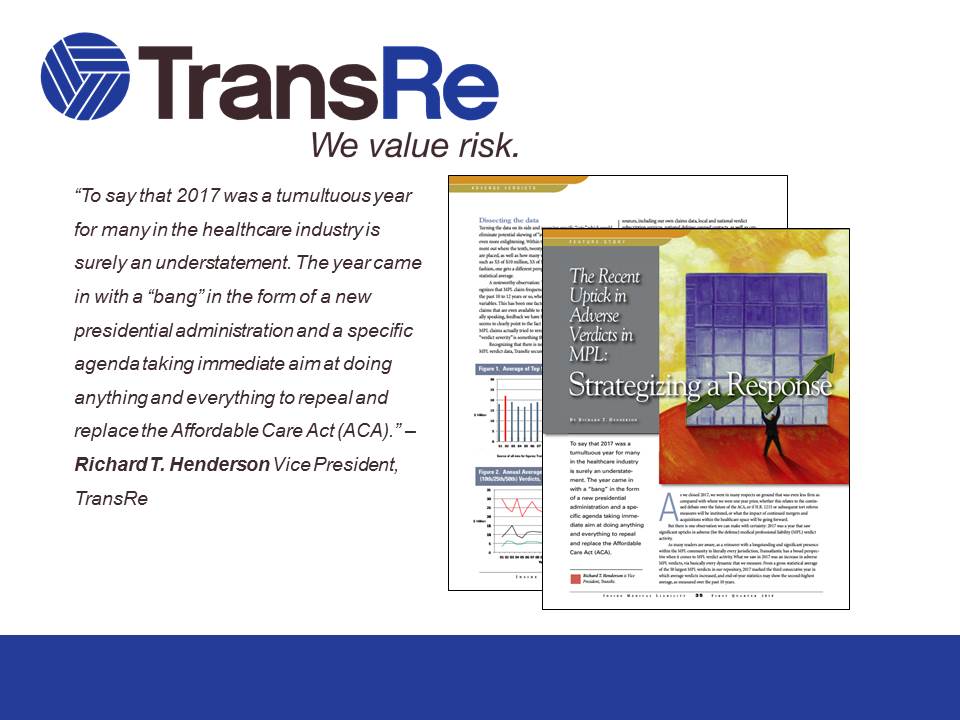 transre's tweet photo. "The Recent Uptick in Adverse Verdicts in MPL: Strategizing a Response" by Richard T. Henderson of TransRe is now available in the PIAA Q1 2018 Magazine. Click the link to read his insights 
https://t.co/0M4e5m4aO1 https://t.co/oUXSuzOkT5