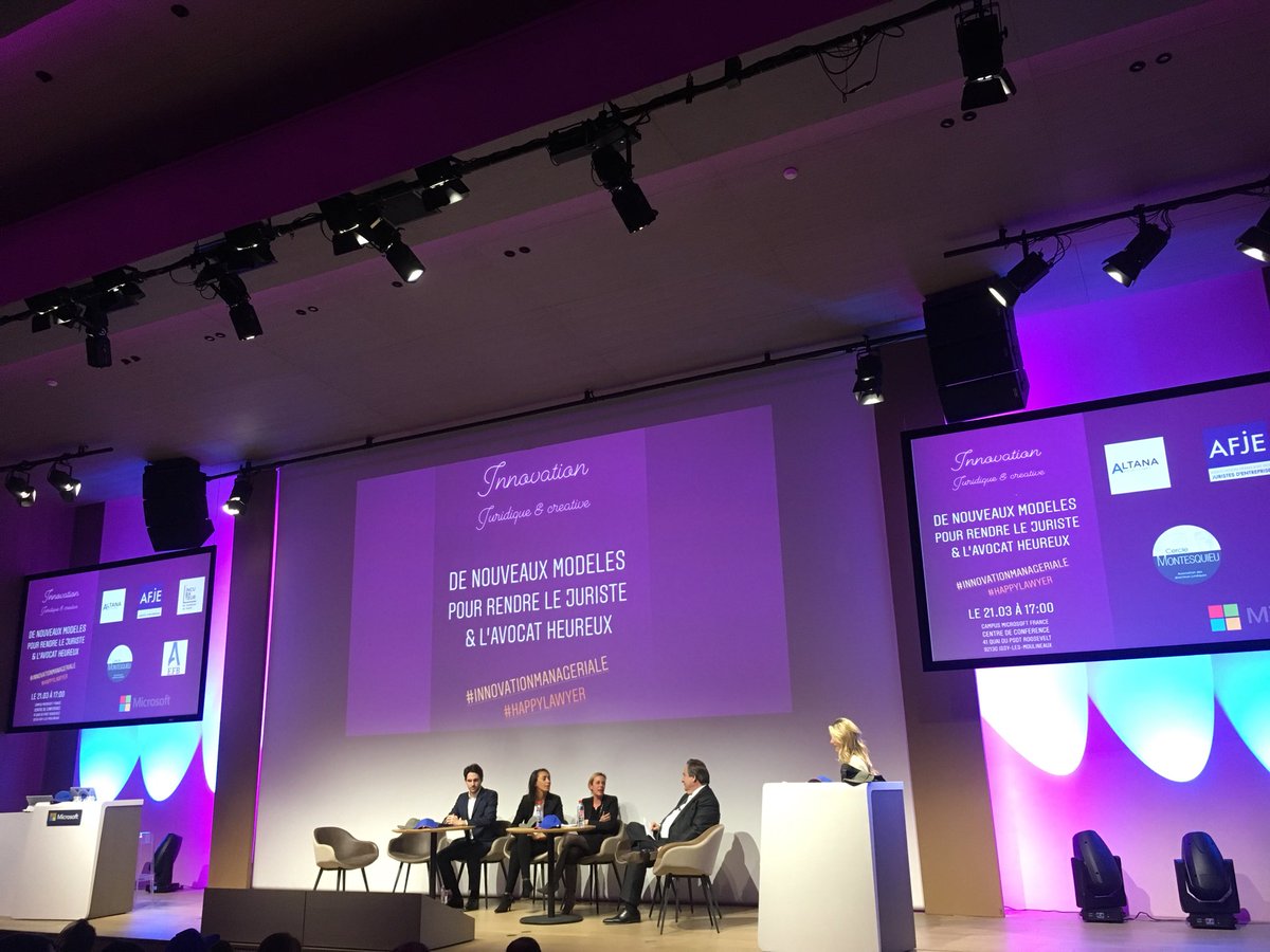 MyloAvocat's tweet photo. Début de la conférence “De nouveaux modèles pour rendre le juriste &amp; l’avocat heureux” #innovationmanageriale #happylawyers https://t.co/tF4FbSs6e7