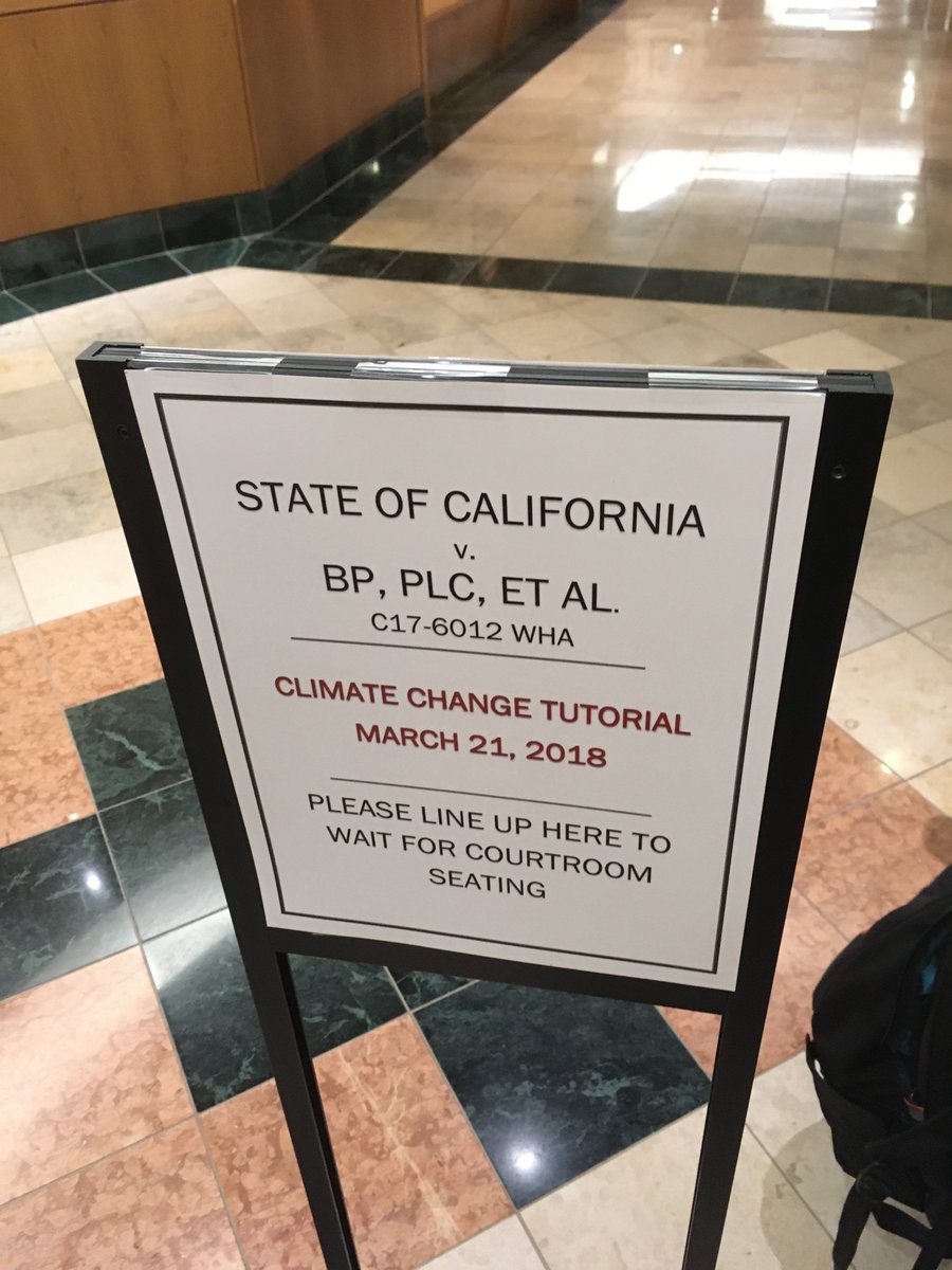 Exxon_Knew's tweet image. The #climateliability science tutorial is underway in a packed courtroom in San Francisco. Look for #climatepolluters to argue that science was uncertain when their own scientists recognized the consensus 30 years ago. #ExxonKnew