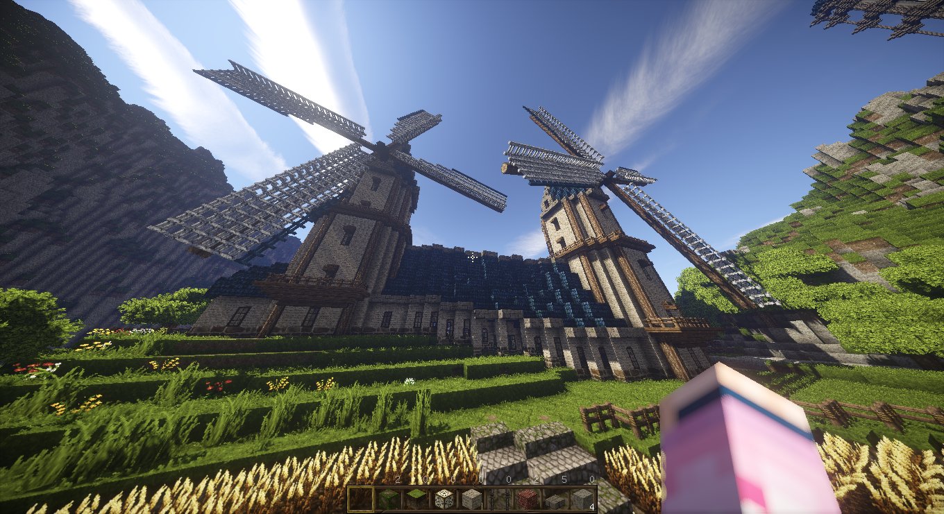 ハッデン 女装マイクラ建築 風車作り直した 木と小麦も生やしたし寝るか つ ｵﾔｽﾐｰ 画像1 風車と小屋 画像2 この絶妙な角度お気に入りｗ 画像3 小麦畑から 画像4 小麦畑からオヤスミ Minecraft Minecraft緑化推進委員会 Cocricot T Co
