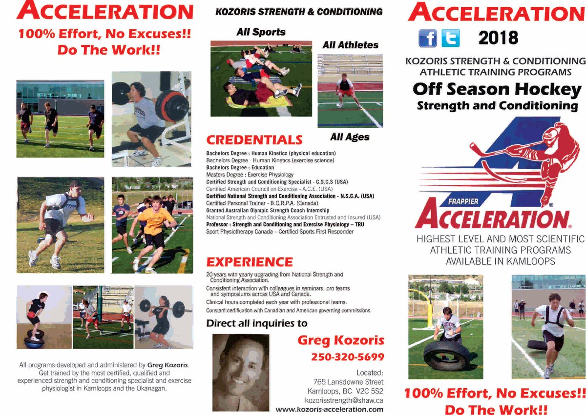 KozAcceleration's tweet photo. 2018 Hockey Off Season Programs open April 2-5 @615pm pick one! Or start at any month April-Sept.  Ages 12-professional level! Get trained by Professional Strength and Conditioning Coaches-individual -small group training available. #accelerationhockey #nsca. #cscs #1forathletes https://t.co/JtbifnijCK