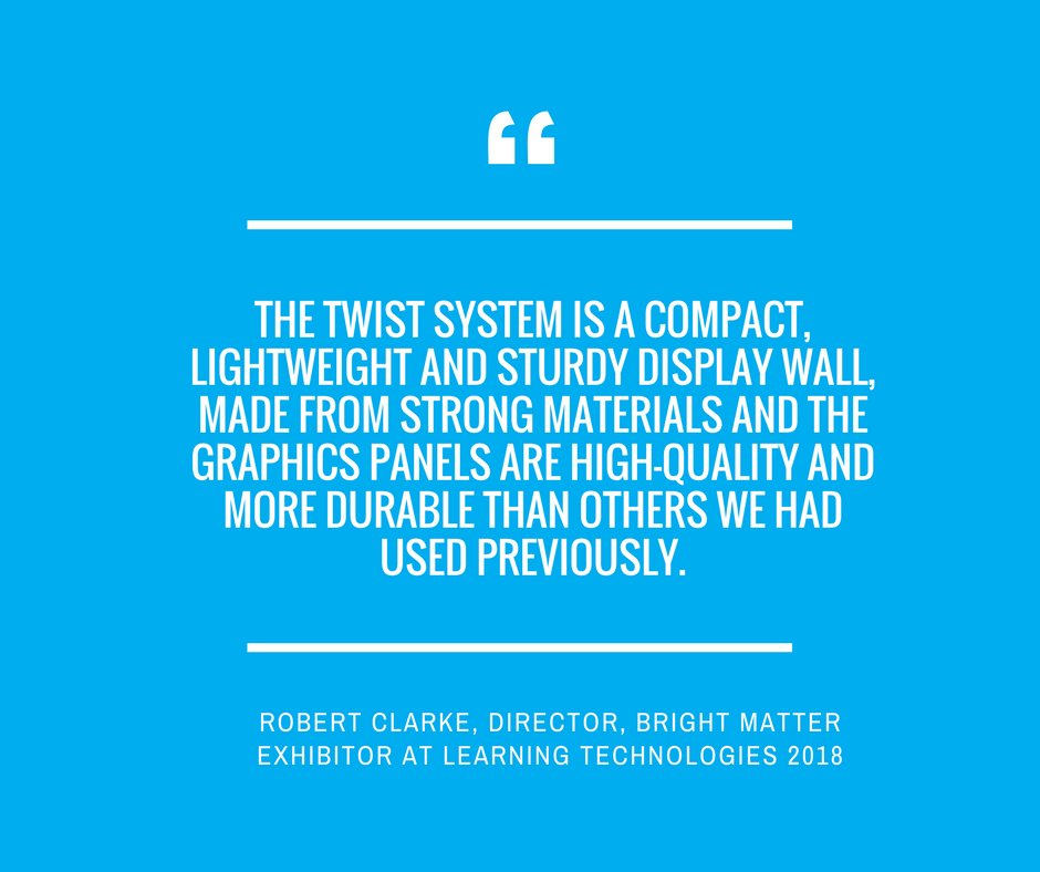 Twist_Banner's tweet photo. Great to get customer feedback on the @Twist_Banner especially when it's this good!

#TwistBanner #quality #ExhibitionStands https://t.co/2HxByQfM7P