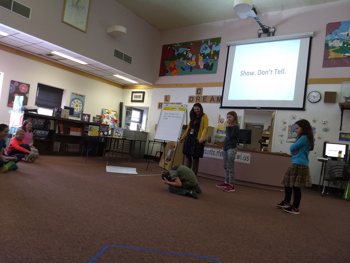 stpapp34's tweet photo. Got some great advice from our visiting author today. Show, don't tell. These kids showed us excitement and being scared. #rfpride https://t.co/he3qujQDJI