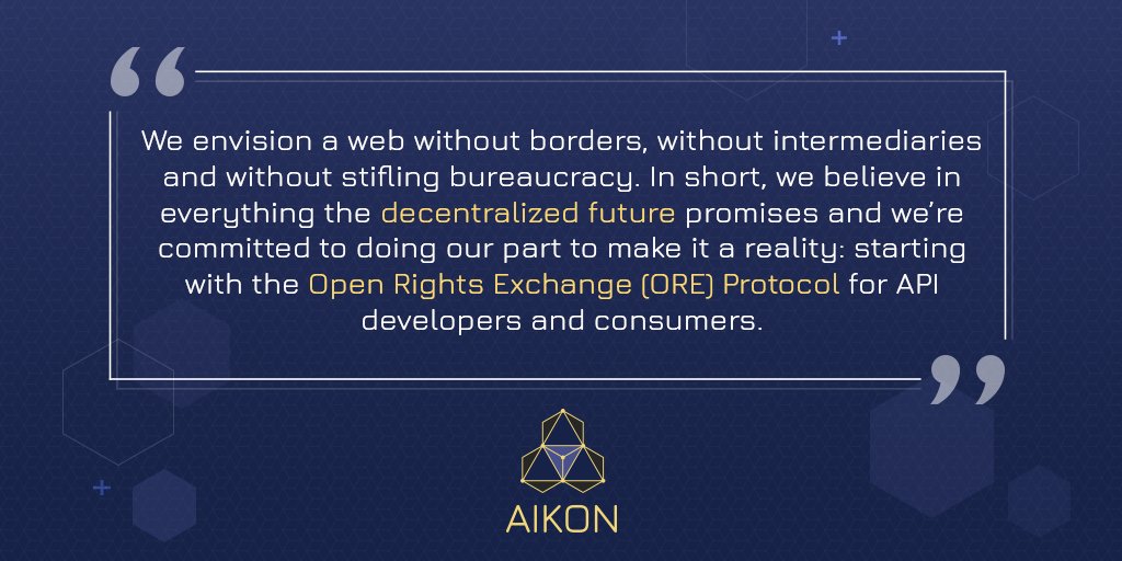 TeamAIKON's tweet image. We're building tools for API developers, and simplifying API Rights Management.  

Read more about AIKON: bit.ly/introducingAIK… 
And dive into the #OREProtocol: bit.ly/IntroducingORE…
#blockchain #APImanagement