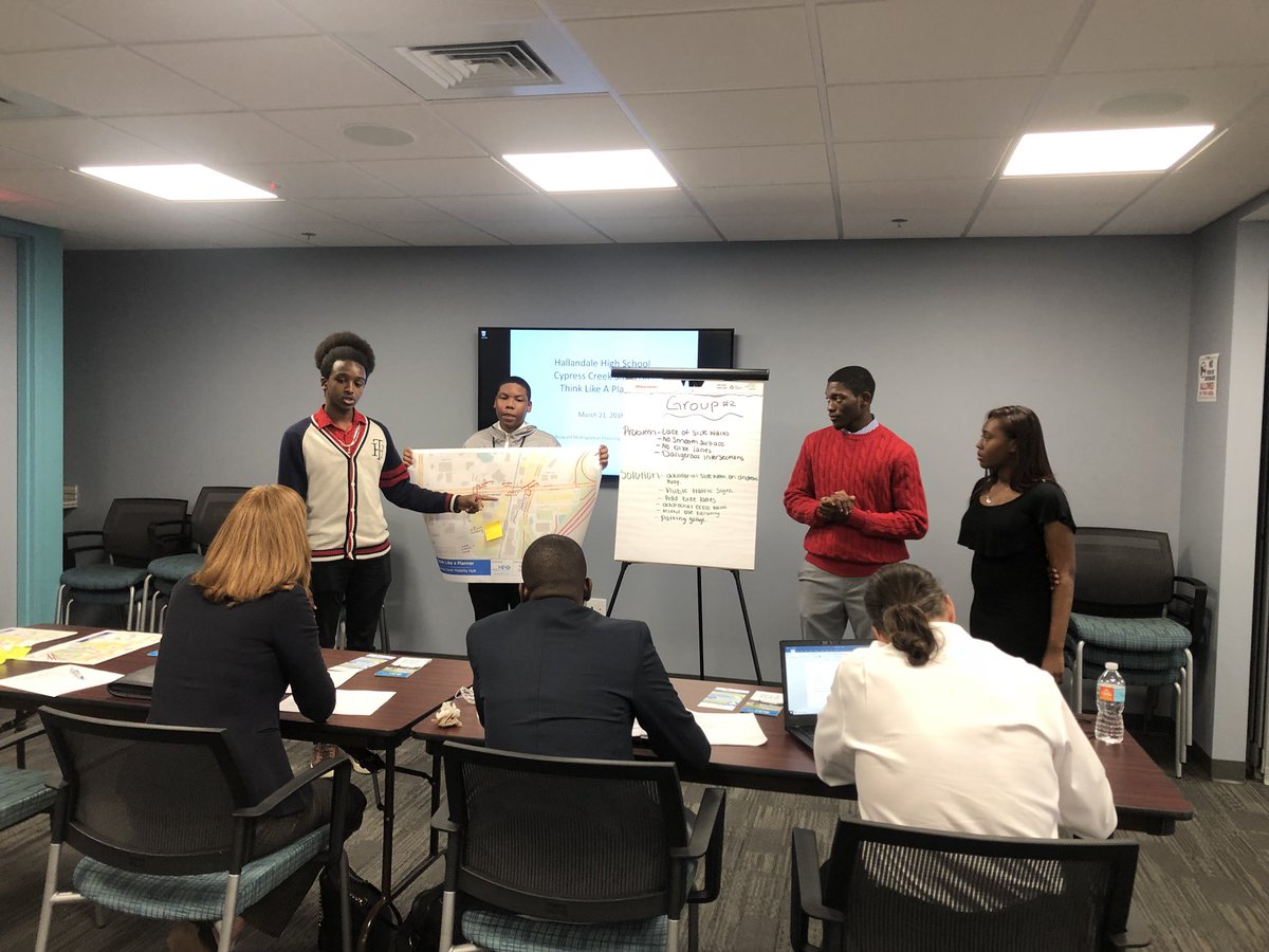 SpeakUp_Broward's tweet photo. #ThinkLikeAPlanner Group Presentations are happening now. Really great solutions identified by @Hallandale_High students! https://t.co/xNq56EUp9z