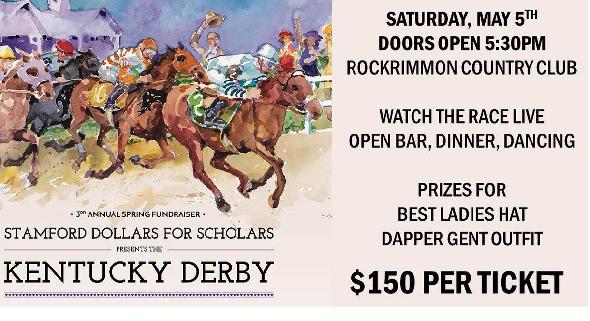 StamfordDollars's tweet photo. Make your reservation at https://t.co/YFsHSssg4N #ScholarshipsforStamford #DerbyGala #SD4S https://t.co/UrsLF9Ea3X