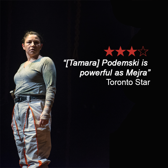 FactoryToronto's tweet photo. Tamara Podemski’s powerful portrayal of Mejra in #ftmonument has been leaving audiences speechless. Don’t take our word for it though – grab your tickets & come see Tamara's breathtaking performance for yourself. Must close April 1! https://t.co/bKin2y1jAc #theaTO #torontotheatre https://t.co/S91ScjYOTd
