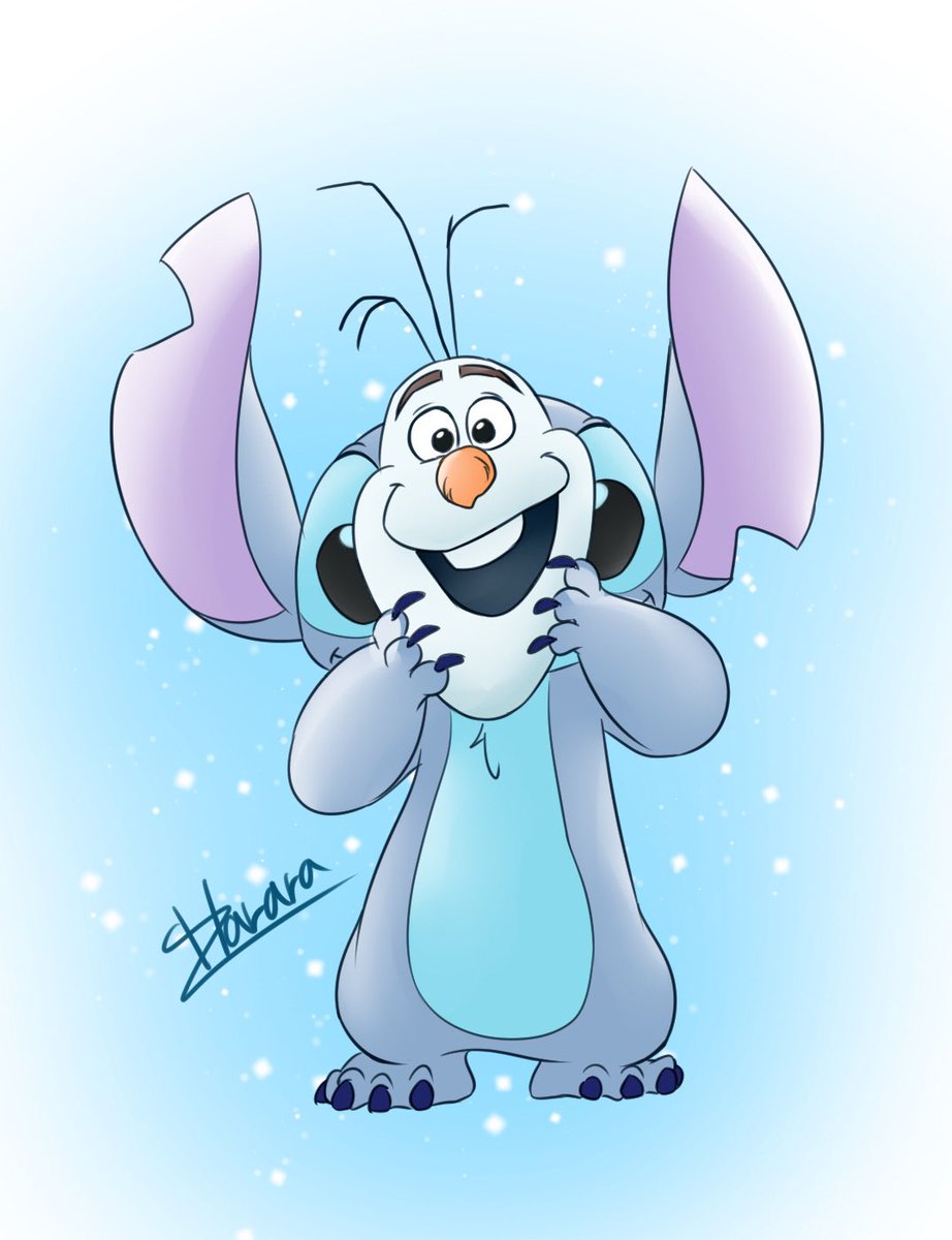 「スティッチとオラフ⛄❄ 」|ハララのイラスト