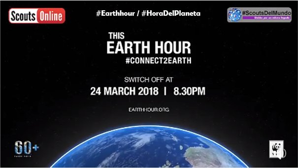 OnlineScouts's tweet photo. #Earthhour / #HoraDelPlaneta
Unámonos todos a esta gran iniciativa este 24 de marzo y apaguemos todo a las 20h30 para darle un respiro al Planeta
Si tu Grupo hace alguna actividad por esta gran iniciativa pásanos las fotos para publicarla
#ScoutsOnline #ScoutsDelMundo #Visión2023 https://t.co/llxr8ICOdN