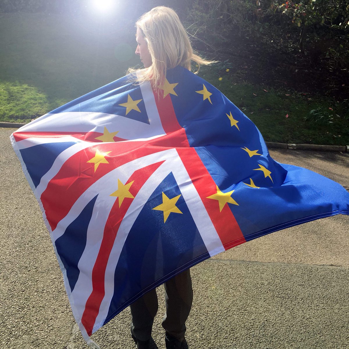 SODEMAction's tweet image. We love both the #UnionFlag &amp;amp; the #EUflag. They represent who we are so we decided to merge them into one beautiful flag. Please DM us if you would like to purchase one. All proceeds go towards more flags and protest materials 💙💛#StopBrexitSaveBritain #FBPE #WATON #SODEMaction